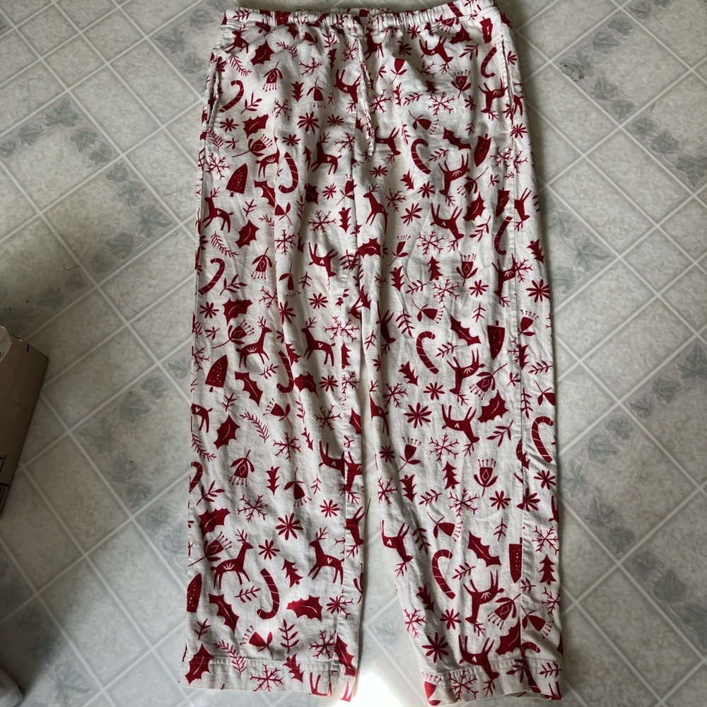 Hanna Andersson Flannel Pajama Pants Adult Large Christmas Tree Reindeer
